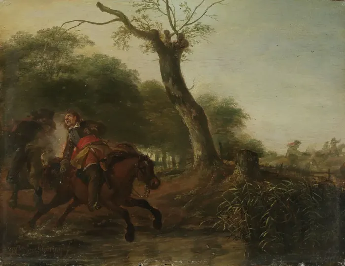 Framed Print : Fight between Horsemen, 17th century. Creator: Hendrik Verschuring Framed Print : Fight between Horsemen, 17th century. Creator: Hendrik Verschuring