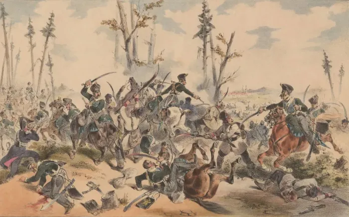 Framed Print : Fight between Russian hussars and Polish insurgents, 1835 Framed Print : Fight between Russian hussars and Polish insurgents, 1835