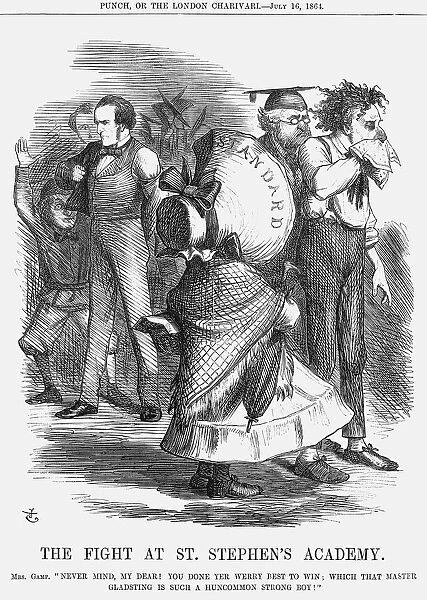 The Fight at St. Stephens Academy, 1864. Artist: John Tenniel