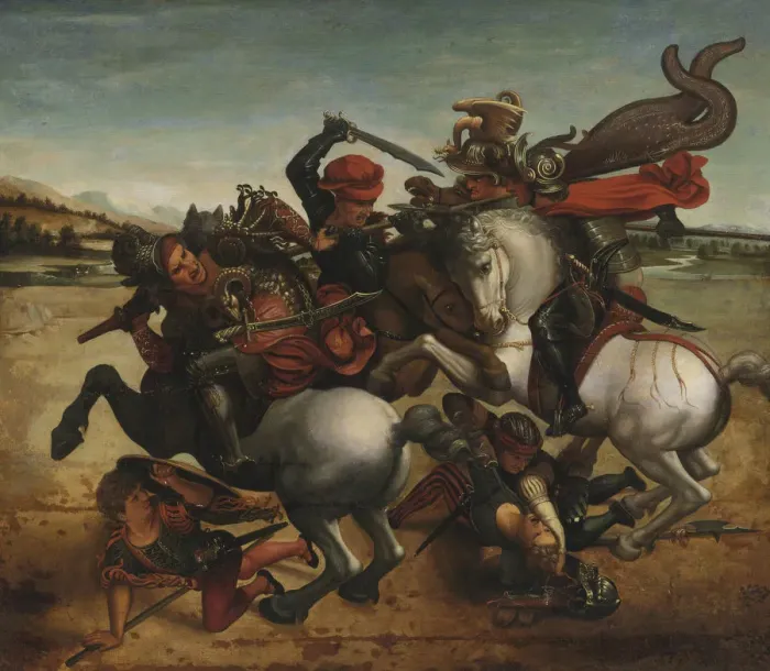 Framed Print : The Fight for the Standard from The Battle of Anghiari Framed Print : The Fight for the Standard from The Battle of Anghiari