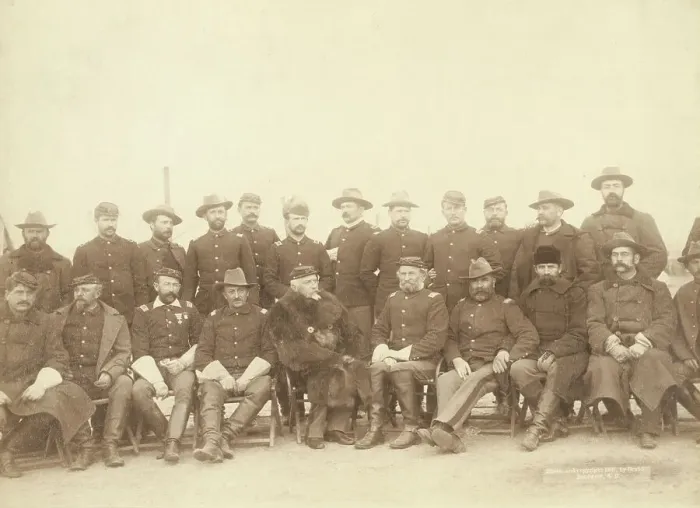 Framed Print : The fighting 7th officers, 1891. Creator: John C. H. Grabill Framed Print : The fighting 7th officers, 1891. Creator: John C. H. Grabill