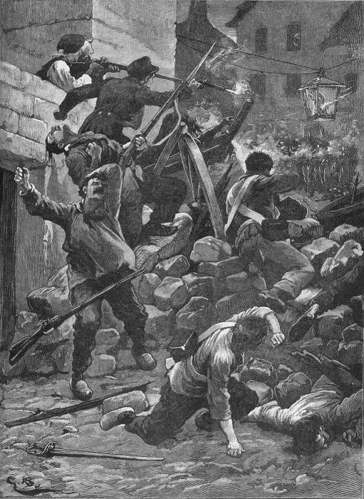Framed Print : Fighting at the barricades in Paris, 1848 (1906) Framed Print : Fighting at the barricades in Paris, 1848 (1906)
