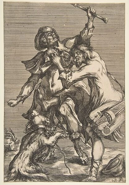 Two Fighting Beggars, 1612-16. Creator: Jacques Bellange