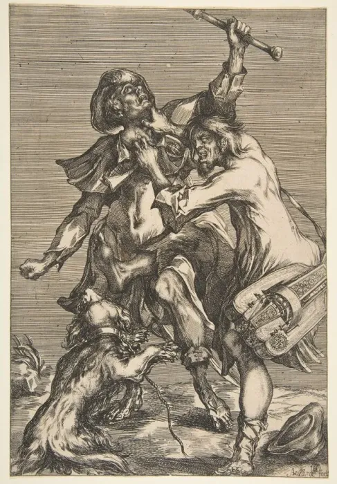 Framed Print : Two Fighting Beggars, 1612-16. Creator: Jacques Bellange Framed Print : Two Fighting Beggars, 1612-16. Creator: Jacques Bellange