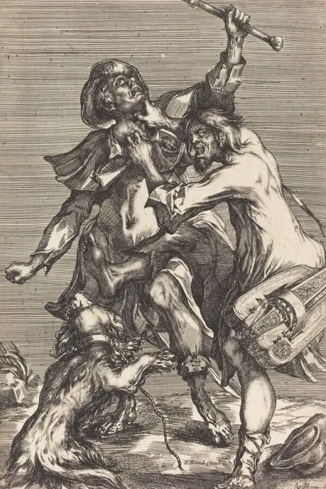 Framed Print : Fighting Beggars. Creator: Jacques Bellange Framed Print : Fighting Beggars. Creator: Jacques Bellange