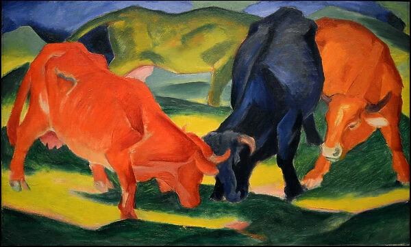 Fighting Cows, 1911. Creator: Marc, Franz (1880-1916)
