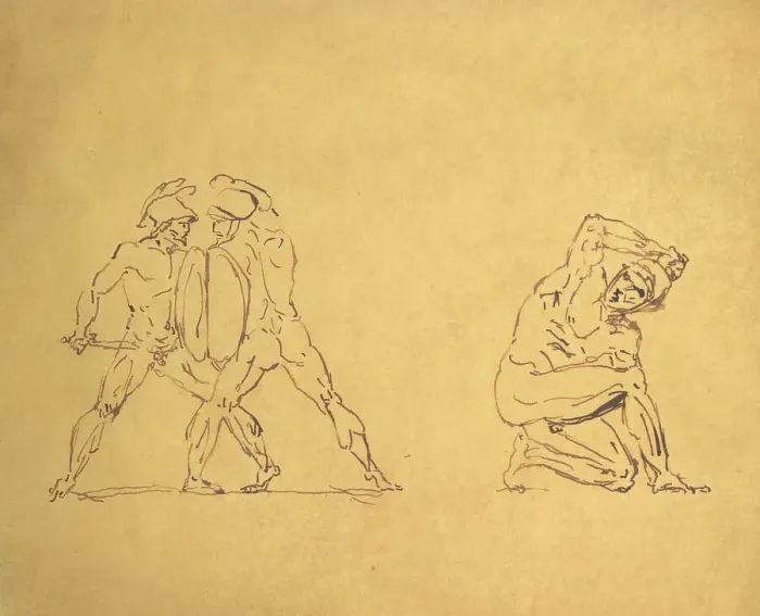 Framed Print : Fighting Figures, 1844-1924. Artist: Anatole France Framed Print : Fighting Figures, 1844-1924. Artist: Anatole France