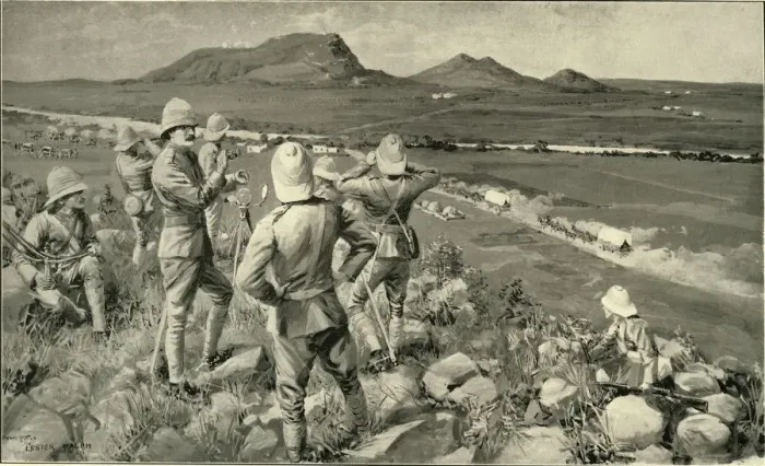 Framed Print : Fighting Mac and the Highland Brigade in Action at Koodoesberg, 1900 Framed Print : Fighting Mac and the Highland Brigade in Action at Koodoesberg, 1900