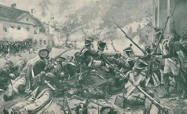 Fighting In The Streets of Essling, 1809, (1896)