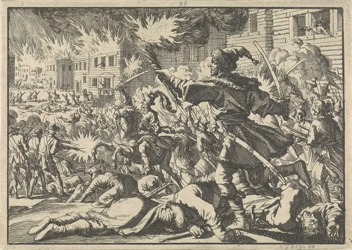 Framed Print : Fighting in the streets of Moscow between Russians and Poles in 1611, 1698. Artist: Aa, Pieter van der (1659-1733) Framed Print : Fighting in the streets of Moscow between Russians and Poles in 1611, 1698. Artist: Aa, Pieter van der (1659-1733)
