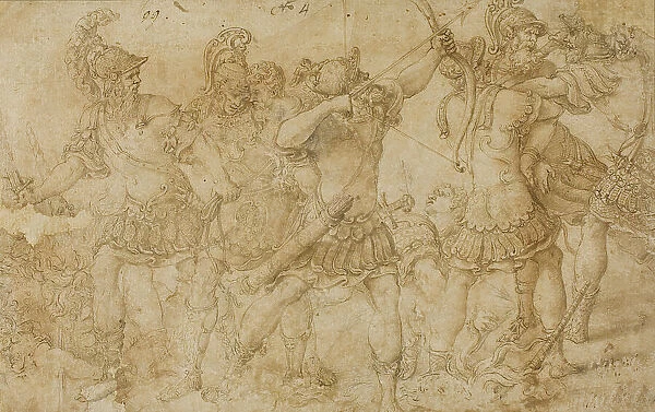 Fighting Warriors, c.1540. Creator: Unknown