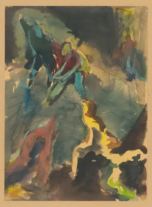 Framed Print : Figural composition (fight), 1940 / 1944. Creator: Jan Novak Framed Print : Figural composition (fight), 1940 / 1944. Creator: Jan Novak