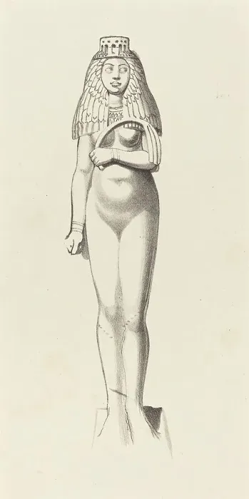 Framed Print : Figure of Bubaste or Isis, published 1829. Creator: W Walton Framed Print : Figure of Bubaste or Isis, published 1829. Creator: W Walton
