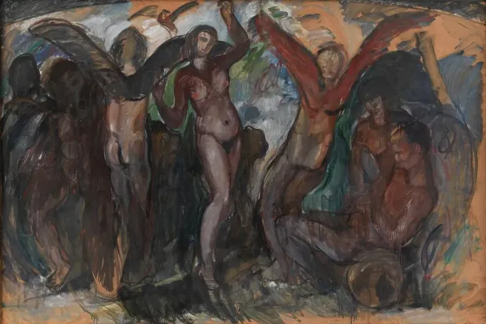 Framed Print : Figure Composition with Bacchantes, 1914-1915. Creator: Jens Adolf Emil Jerichau Framed Print : Figure Composition with Bacchantes, 1914-1915. Creator: Jens Adolf Emil Jerichau