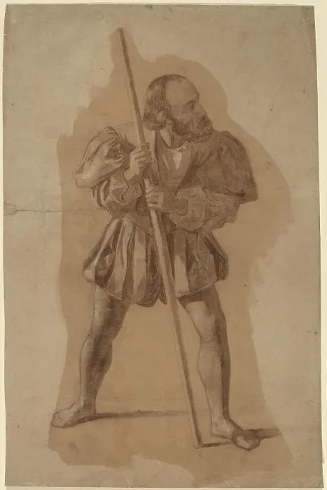 Framed Print : Figure Costume Study for Columbus Mural, Washington, D.C. in or after 1837. Creator: John Vanderlyn Framed Print : Figure Costume Study for Columbus Mural, Washington, D.C. in or after 1837. Creator: John Vanderlyn