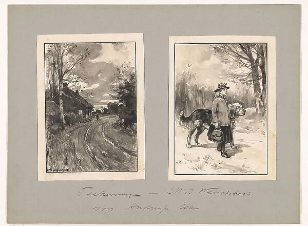 Figure on a country road and a girl with dog, in or before 1883-c.1904. Creator: Willem Wenckebach