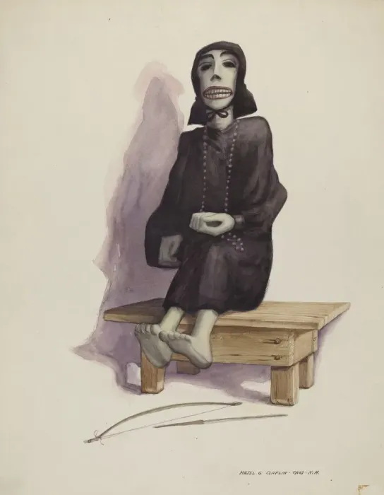 Framed Print : Figure of Death Muerto, c. 1937. Creator: Majel G. Claflin Framed Print : Figure of Death Muerto, c. 1937. Creator: Majel G. Claflin