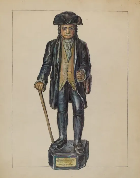Framed Print : Figure of Knickerbocker, c. 1936. Creator: Gilbert Sackerman Framed Print : Figure of Knickerbocker, c. 1936. Creator: Gilbert Sackerman