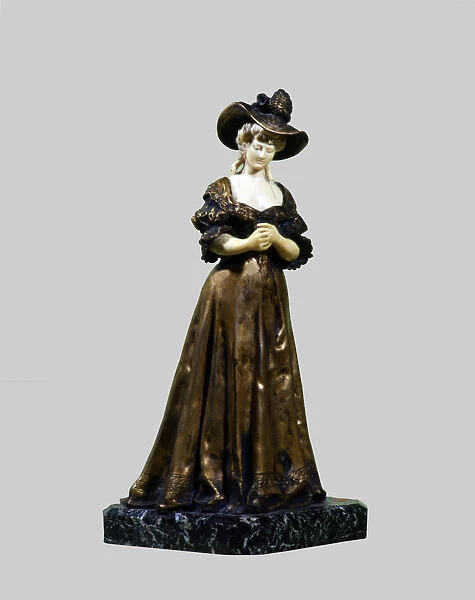 Figure of a lady in bronze and ivory, by A. Quenard