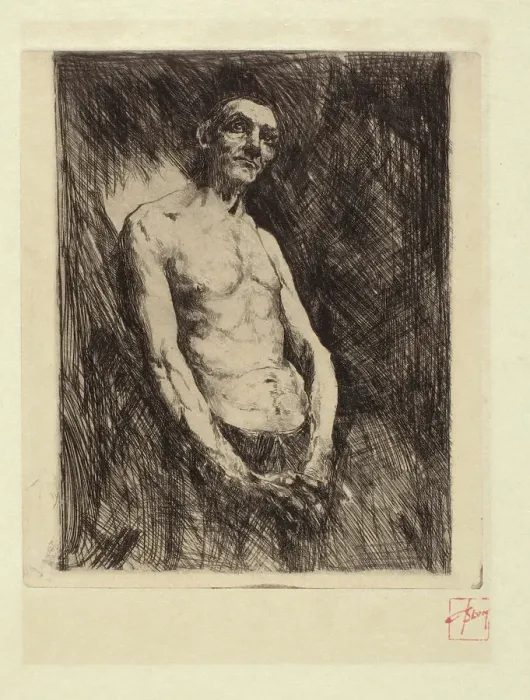 Framed Print : Figure of a Man, 1880-1890. Creator: Robert Frederick Blum Framed Print : Figure of a Man, 1880-1890. Creator: Robert Frederick Blum