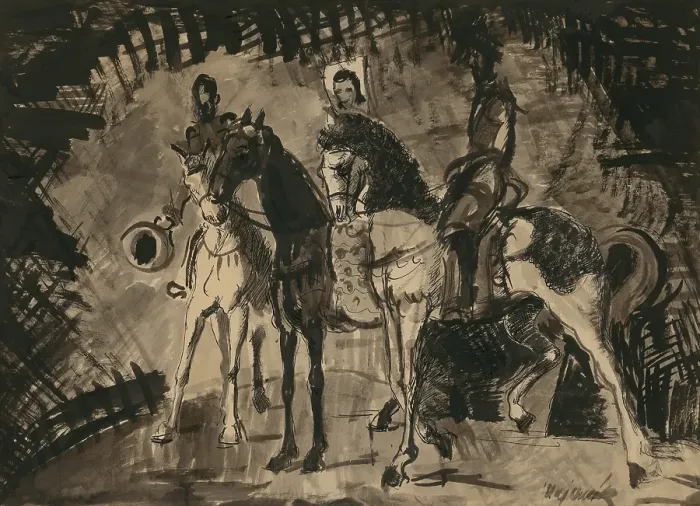 Framed Print : Figure riders, 1938-1942. Creator: Cyprian Majernik Framed Print : Figure riders, 1938-1942. Creator: Cyprian Majernik