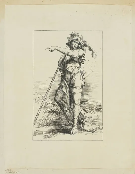 Framed Print : Figure with Staff Pointing, n.d. Creator: Unknown Framed Print : Figure with Staff Pointing, n.d. Creator: Unknown
