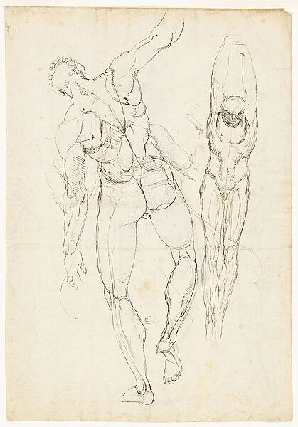 Figure Studies (recto and verso), c. 1800. Creator: Henry Fuseli