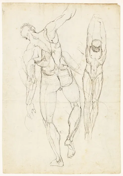 Framed Print : Figure Studies (recto and verso), c. 1800. Creator: Henry Fuseli Framed Print : Figure Studies (recto and verso), c. 1800. Creator: Henry Fuseli