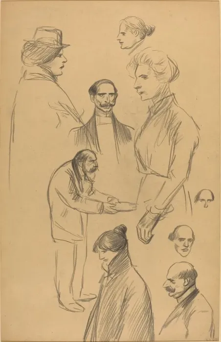 Framed Print : Figure Studies [verso], late 19th-early 20th century. Creator