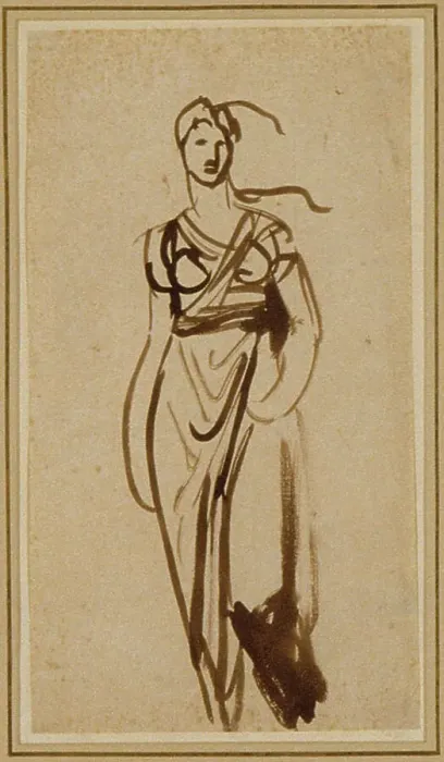 Framed Print : Figure of a Woman, c. 1776. Creator: George Romney Framed Print : Figure of a Woman, c. 1776. Creator: George Romney