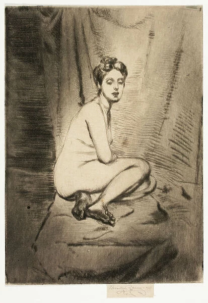Figure of a Woman Crouching, 1906. Creator: Theodore Roussel