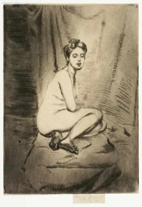 Framed Print : Figure of a Woman Crouching, 1906. Creator: Theodore Roussel Framed Print : Figure of a Woman Crouching, 1906. Creator: Theodore Roussel
