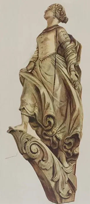 Framed Print : Figurehead, 1935 / 1942. Creator: Unknown