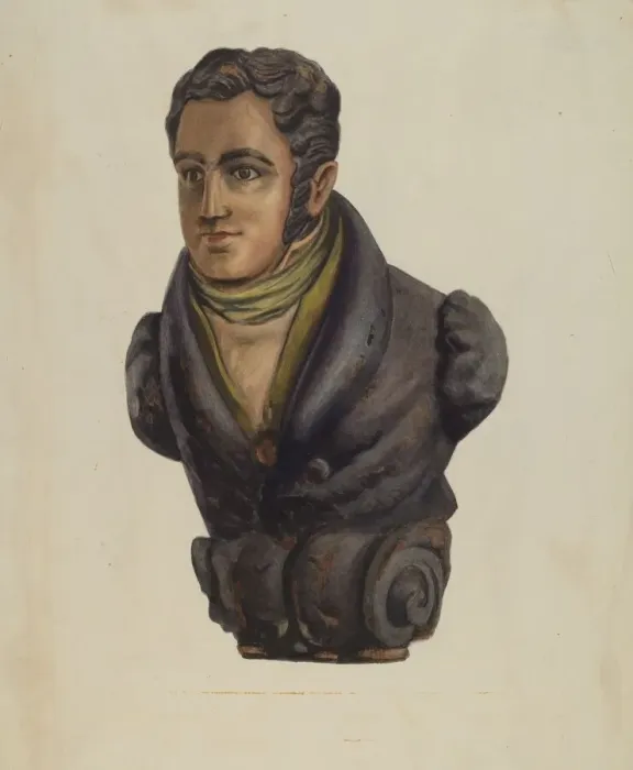 Framed Print : Figurehead from Bartholomew Gosnold, 1935 / 1942. Creator: Unknown Framed Print : Figurehead from Bartholomew Gosnold, 1935 / 1942. Creator: Unknown