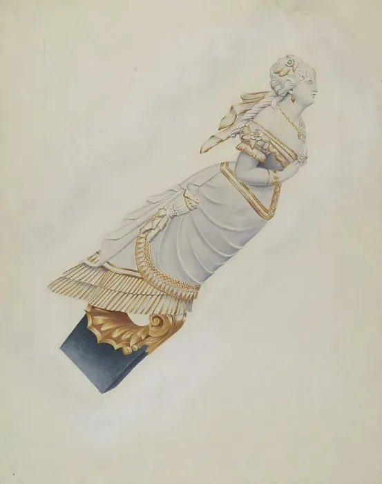 Framed Print : Figurehead: Belle of Bath, 1935 / 1942. Creator: Alton K. Skillin. Figurehead: Belle of Bath, 1935 / 1942. Creator: Alton K. Skillin Framed Print : Figurehead: Belle of Bath, 1935 / 1942. Creator: Alton K. Skillin. Figurehead: Belle of Bath, 1935 / 1942. Creator: Alton K. Skillin