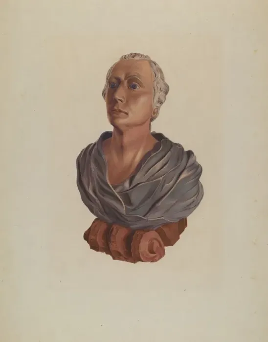 Framed Print : Figurehead: Bust of Washington, c. 1937. Creator: Betty Fuerst Framed Print : Figurehead: Bust of Washington, c. 1937. Creator: Betty Fuerst