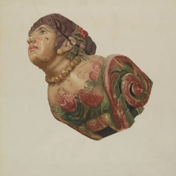 Framed Print : Figurehead, c. 1936. Creator: Helen E. Gilman Framed Print : Figurehead, c. 1936. Creator: Helen E. Gilman