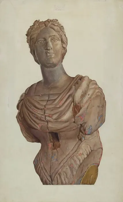 Framed Print : Figurehead, c. 1937. Creator: Frances Cohen Framed Print : Figurehead, c. 1937. Creator: Frances Cohen