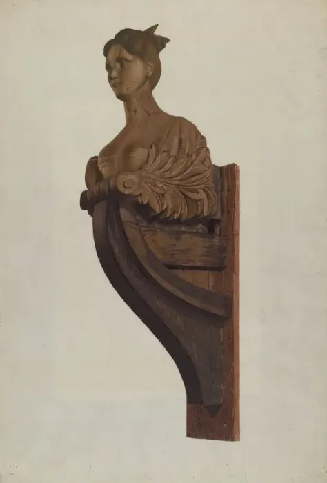 Framed Print : Figurehead, c. 1937. Creator: Joseph Goldberg Framed Print : Figurehead, c. 1937. Creator: Joseph Goldberg