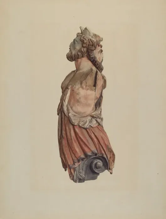 Framed Print : Figurehead: Janus, c. 1938. Creator: Ingrid Selmer-Larsen Framed Print : Figurehead: Janus, c. 1938. Creator: Ingrid Selmer-Larsen