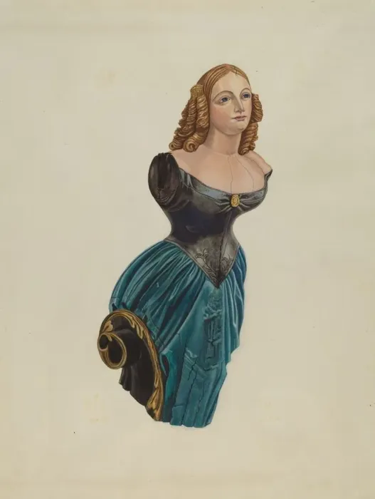 Framed Print : Figurehead: Jenny Lind, 1935 / 1942. Creator: Unknown Framed Print : Figurehead: Jenny Lind, 1935 / 1942. Creator: Unknown