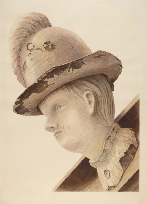 Framed Print : Figurehead from Schooner Haroldine, 1935  /  1942. Creator: Unknown