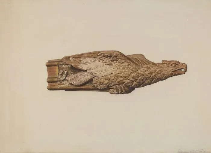 Framed Print : Figurehead from Schooner Nellie G, 1935 / 1942. Creator: Unknown Framed Print : Figurehead from Schooner Nellie G, 1935 / 1942. Creator: Unknown