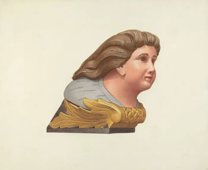 Framed Print : Figurehead from Schooner Packet, 1935 / 1942. Creator: Elizabeth Moutal Framed Print : Figurehead from Schooner Packet, 1935 / 1942. Creator: Elizabeth Moutal