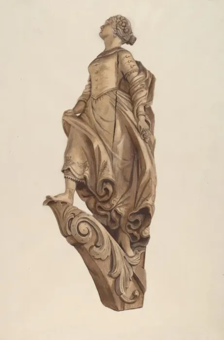 Framed Print : Figurehead: Woman, 1935 / 1942. Creator: Elizabeth Moutal Framed Print : Figurehead: Woman, 1935 / 1942. Creator: Elizabeth Moutal