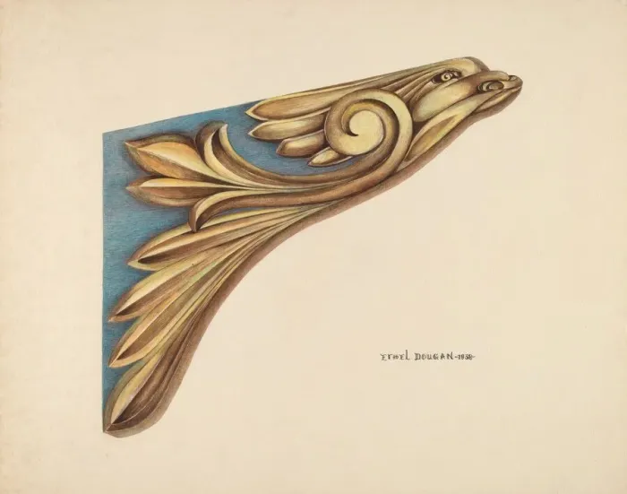 Framed Print : Figurehead from Yacht, 1938. Creator: Ethel Dougan Framed Print : Figurehead from Yacht, 1938. Creator: Ethel Dougan