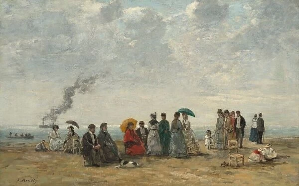 Figures on the Beach, c. 1867  /  1870. Creator: Eugene Louis Boudin