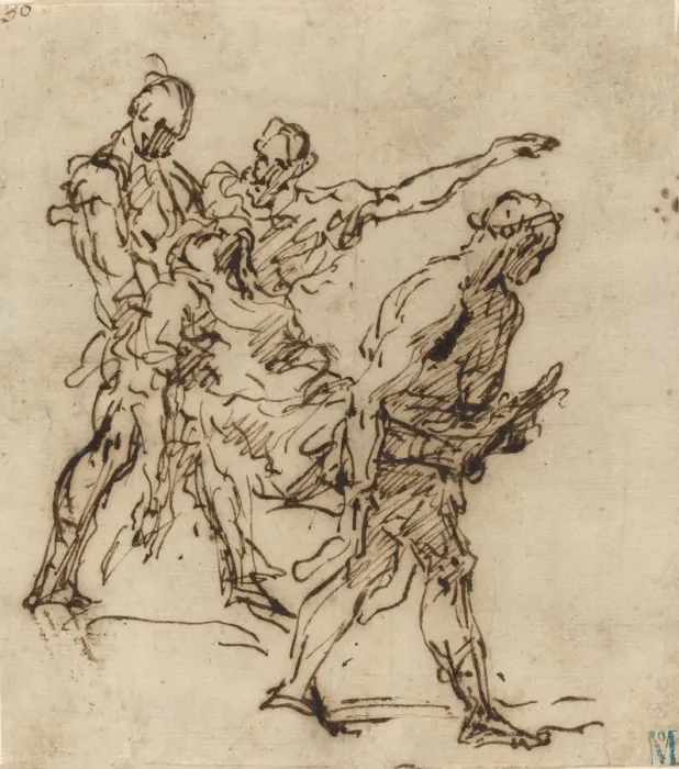 Framed Print : Figures Carrying a Body, 1655 / 1665. Creator: Unknown Framed Print : Figures Carrying a Body, 1655 / 1665. Creator: Unknown