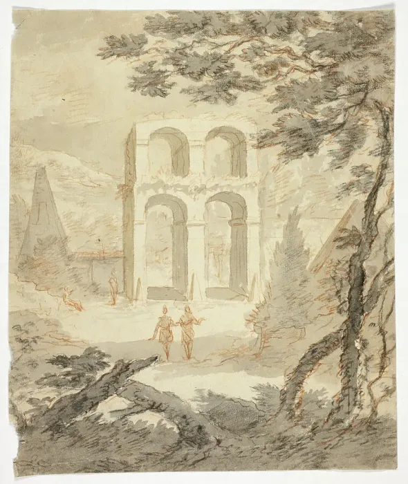 Framed Print : Figures Among Classical Ruins, n.d. Creator: Gerit Rademaker Framed Print : Figures Among Classical Ruins, n.d. Creator: Gerit Rademaker