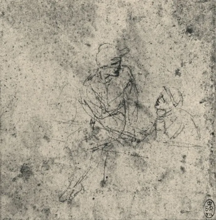 Framed Print : Two Figures in Conversation, c1480 (1945). Artist: Leonardo da Vinci Framed Print : Two Figures in Conversation, c1480 (1945). Artist: Leonardo da Vinci